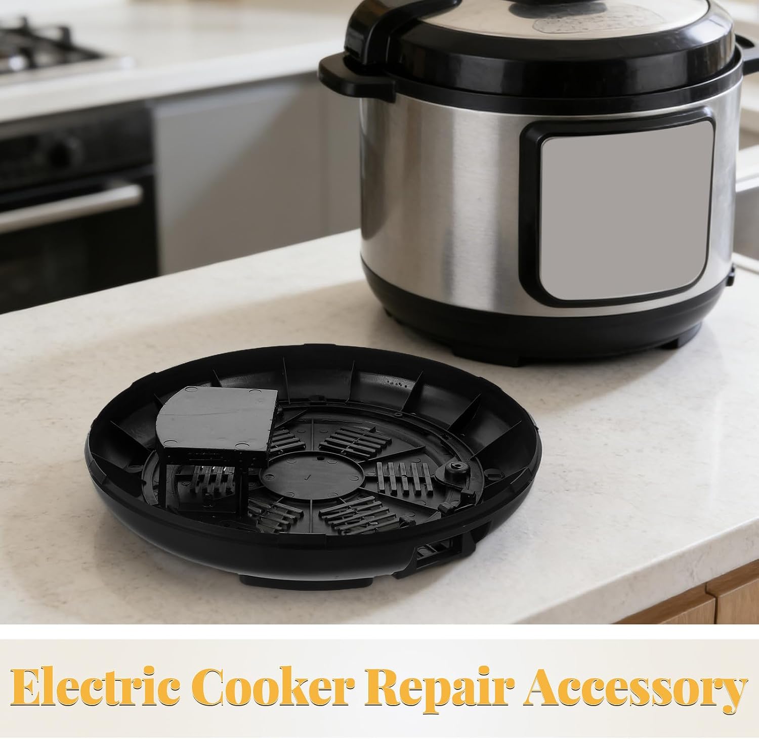 Replacement Pressure Cooker Bottom Plate 5-6L Electric Cooker Base Housing Plastic Chassis Easy Install for Home Kitchen 26.8cm/10.55in ID