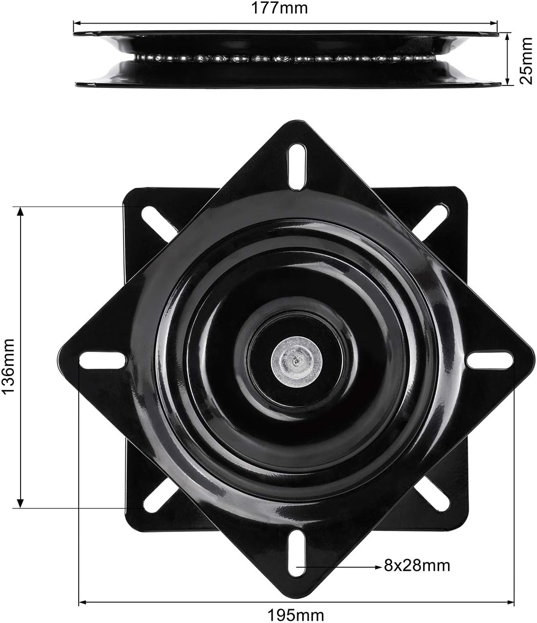7 Inch Heavy Duty 360 Degree Bar Stool Swivel Replacement Seat Swivel Base Barstool Swivel Plate-for Recliner Chair, Barstools,Chair, Ball Bearing Swivel Boat Seat Or Van Pilot Seat.