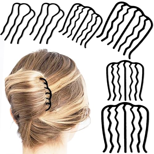 6 peines laterales de metal para el cabello, pinzas para el cabello, pinzas para el cabello, para moño, forma de U para peinado vintage, accesorios