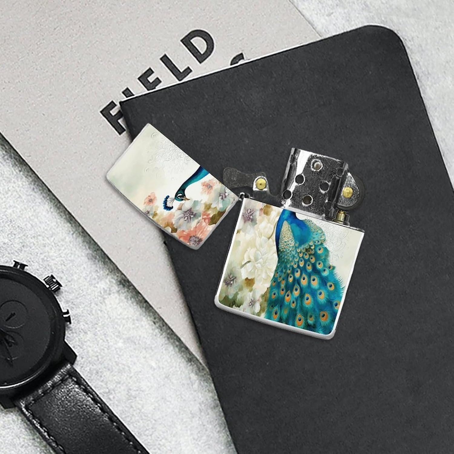 Beautiful Peacock and Floral Lighter Case Cover Lighter Shell