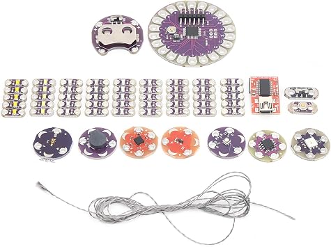 Complete Electronics Starter Kit, Electronic Component Kit, Sewing Electronics Kit with Conductive Thread Set, Development Board