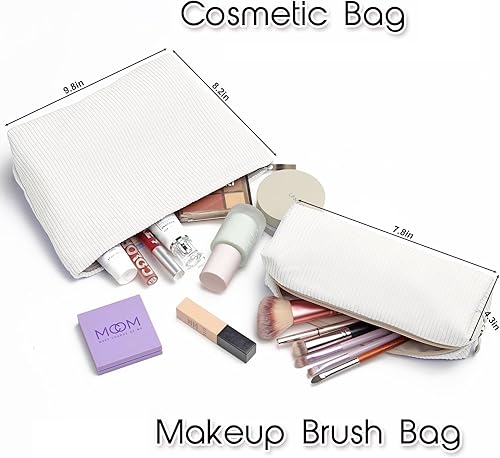 Miniatura 6 de Bolsa de maquillaje de 2 piezas, bolsa de cosméticos para mujer, bolsa de maquillaje de viaje, bolsa organizadora de maquillaje, bolsa de maquillaje