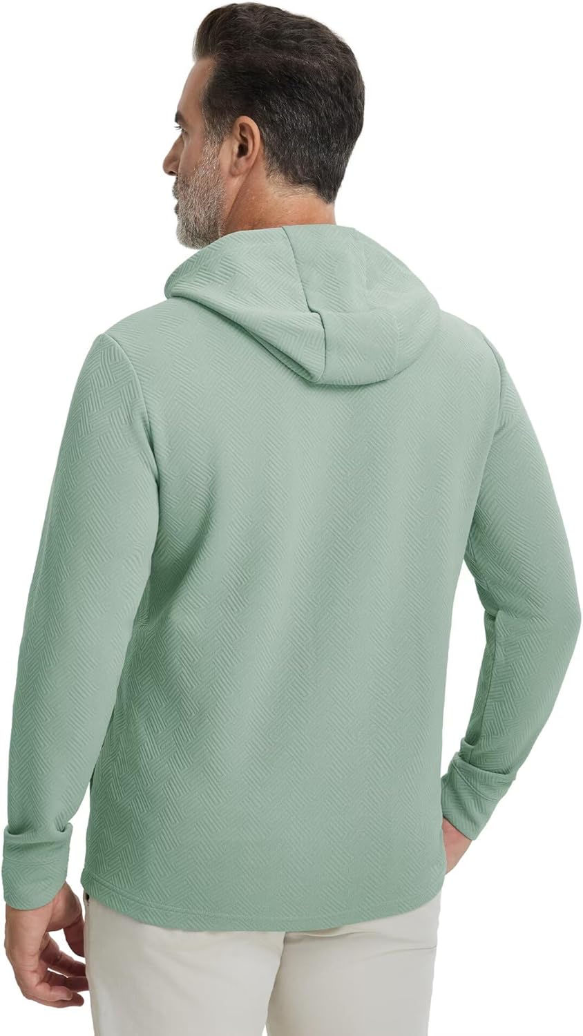 M MAELREG Hoodies for Men Texture Solid Color Sweatshirts Athletic Golf Midlayer Mens Hoodies Pullover Shirt with Pocket - Image 5