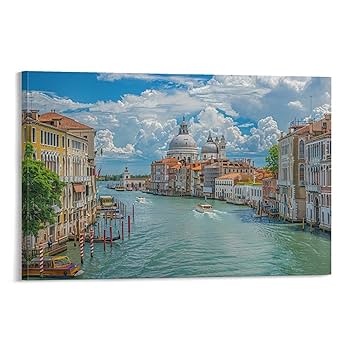 【真作】絵画　油彩30号　陽光のヴェネツィア運河風景　ヨーロッパ風景画　X190 Amazon.co.jp: R.ROBERTI『VENEZIA（ベネチア）』油彩画 風景画