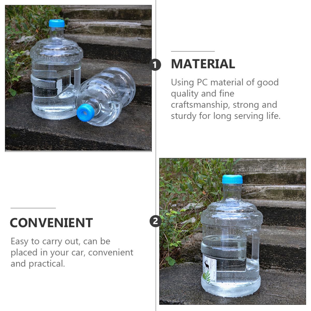 Tragbarer PC Wasserbehälter Campingfaltbarer Eimer Outdoor Wasserkanister Vielseitiger Auto Wasserbehälter Robust Praktisch für Haus Picknick Wandern Zufällige Zufällige Farbe