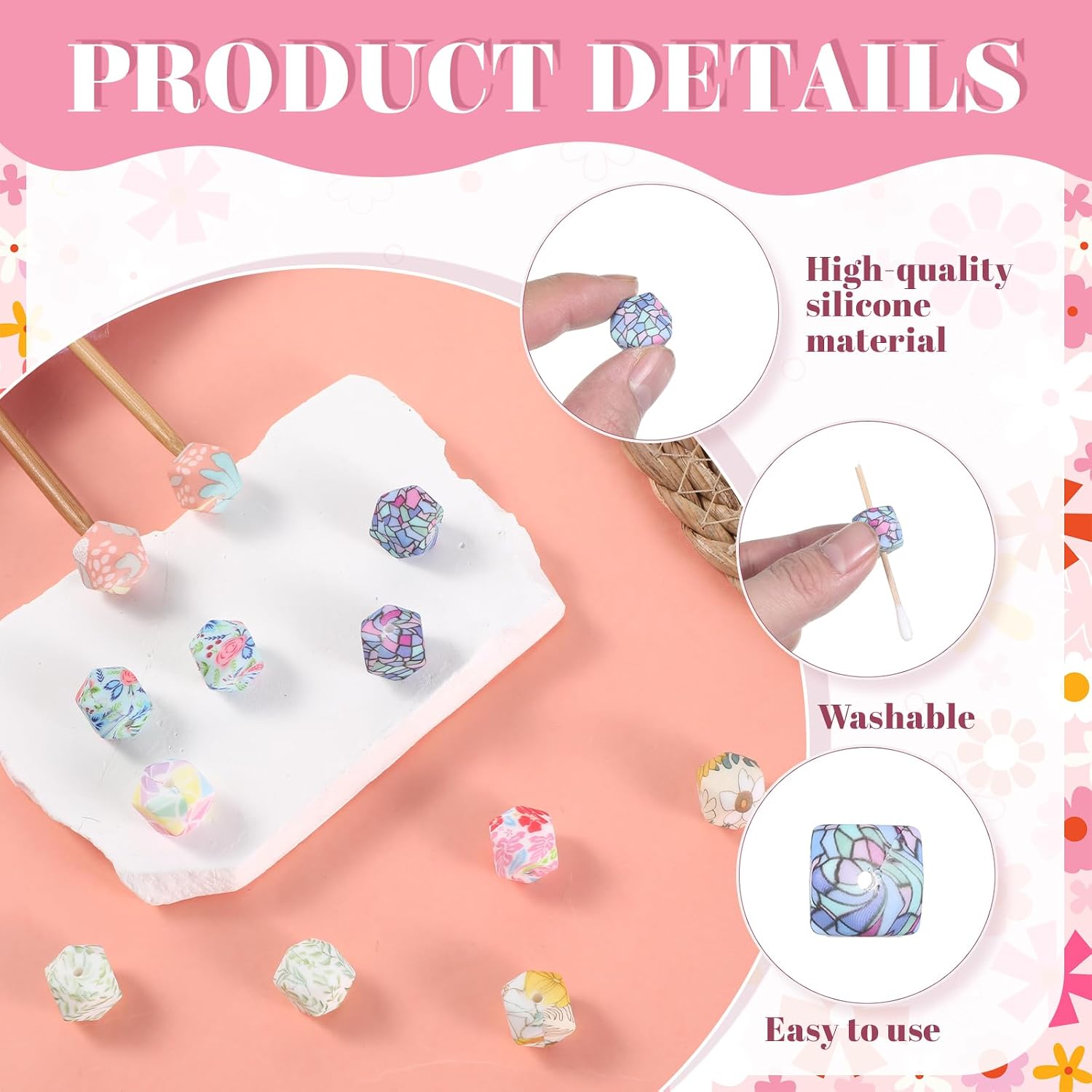 12Pcs Hexagon Knitting Needle Stoppers, Print Stitch Stoppers Knitting Needle Point Protectors Knittings Needles End Caps Holders Needles Minders for Knittings Accessories and Gadgets