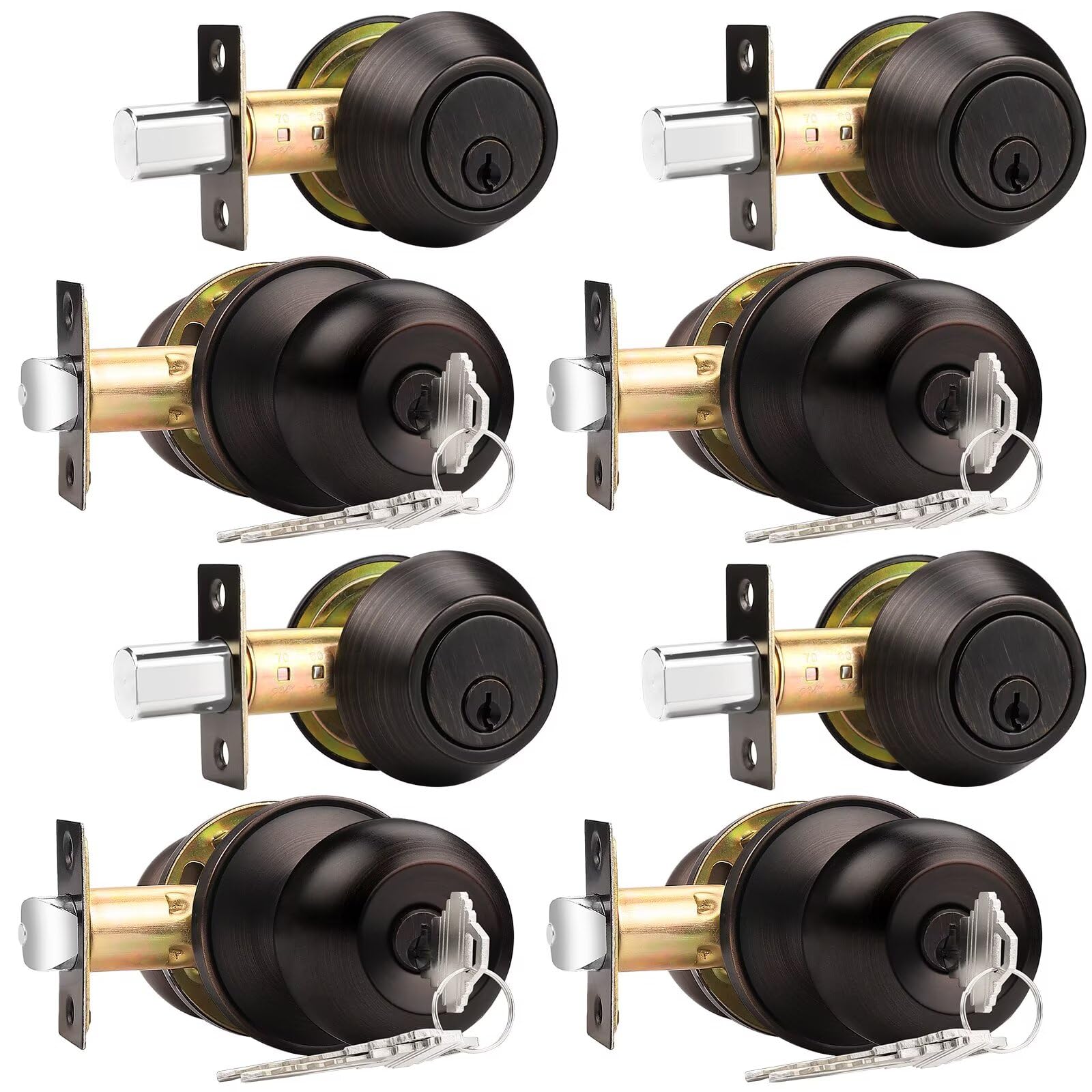 Probrico Matte Black Door Knob Set - Secure & Stylish -18 Probrico Matte Black Door Knob Set - Secure & Stylish -18
