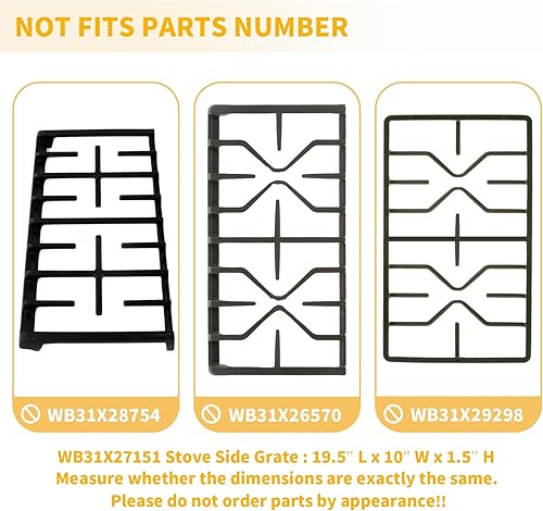 Miniatura 3 de WB31X27151 Piezas de repuesto de rejilla de estufa para GE Stove Parts WB31X24736 Rejilla de quemador para estufa General Electric Gas Range Parts