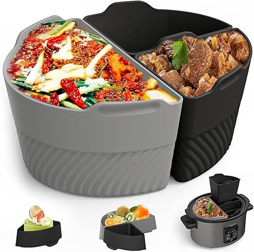 Revestimientos para olla de cocción lenta, cocina tres cosas a la vez y fácil de limpiar, divisor de olla de barro, adecuado para vajilla de 6 a 8