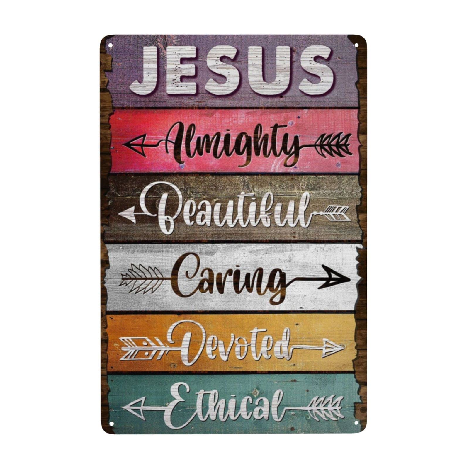 Jesus Almighty Beautiful Caring Devoted Ethical Wall Decor Kitchen Decor Wall Decor Poster Metal Sign 8X12 Inches