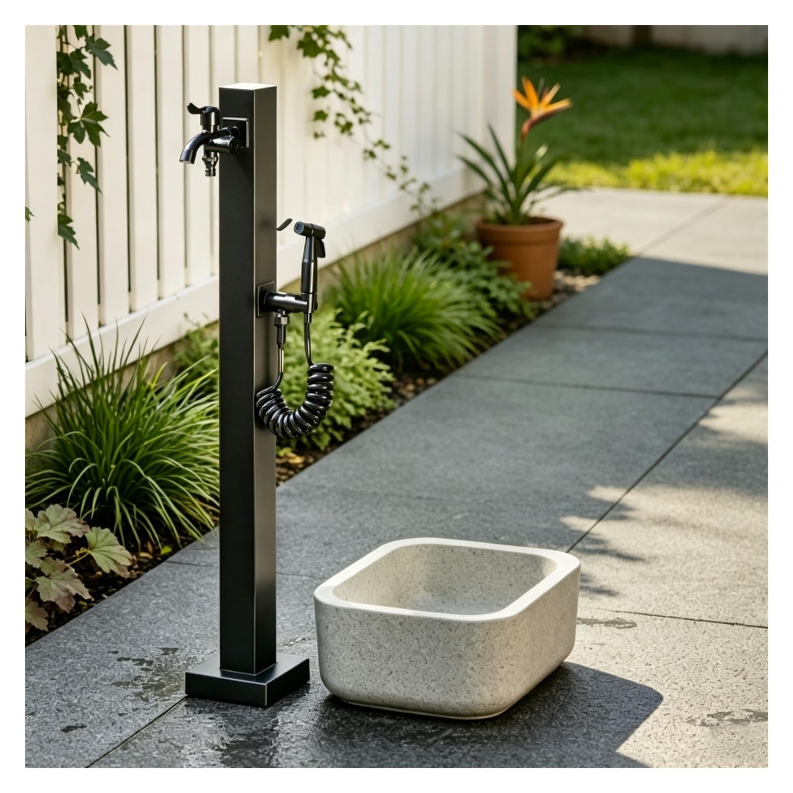 Vyrata Tall 60Cm 95Cm Height Yard Hydrant Frost Free Outdoor Faucet, Freestanding Water Column With Hook & Spray Gun, For Backyard Farm(24Inch/60Cm)