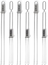 BBQ-AID Premium Barbecue Metal Skewers for Kabobs with Quick Release - D...