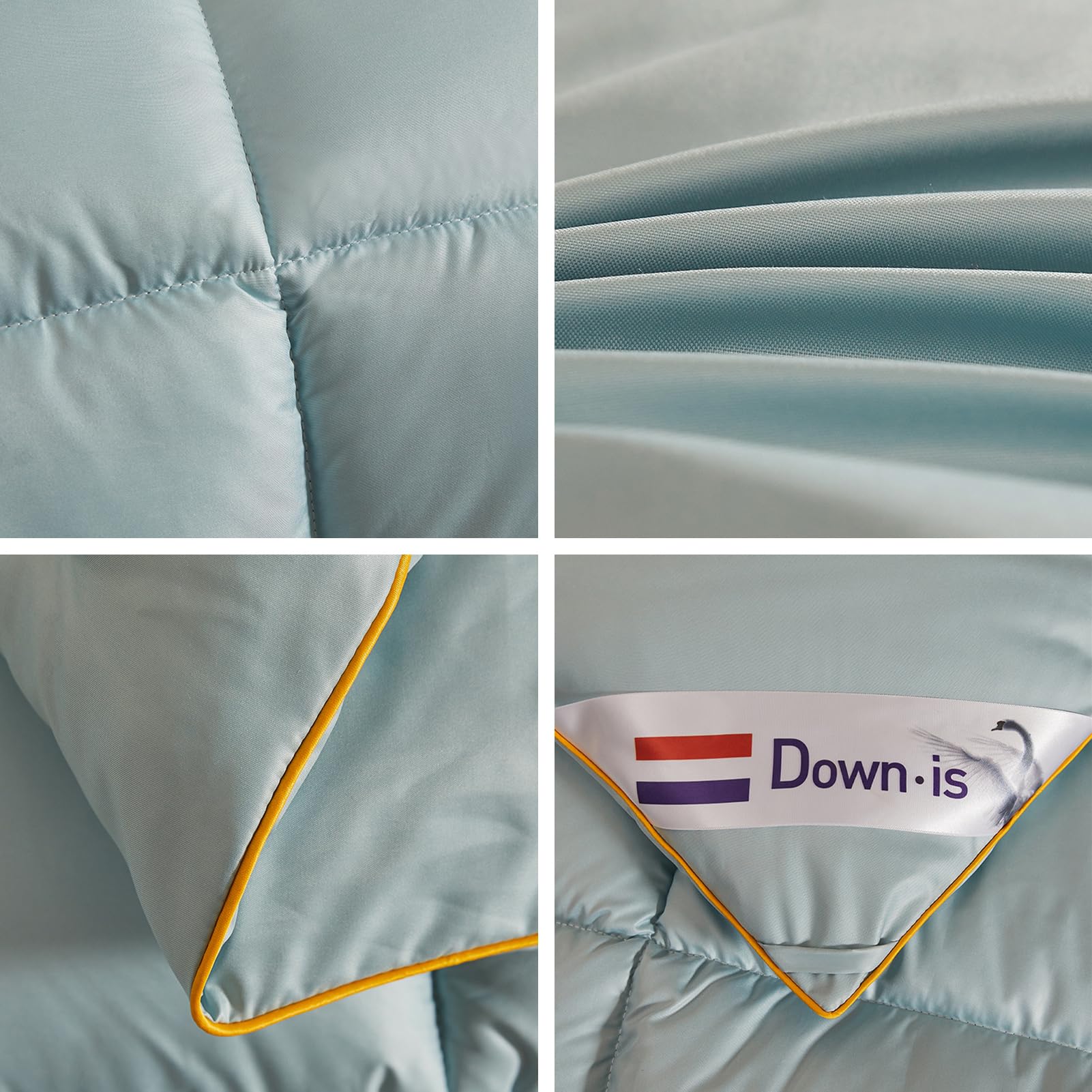 Trapunta Invernale, Piumone Invernale Matrimoniale in Piuma d’Oca 780 gr/mq, Piumone Matrimoniale 4 Stagioni, Piumino Caldo per la Casa e l'hotel (Grigio Blu,220x240cm(3.5kg))