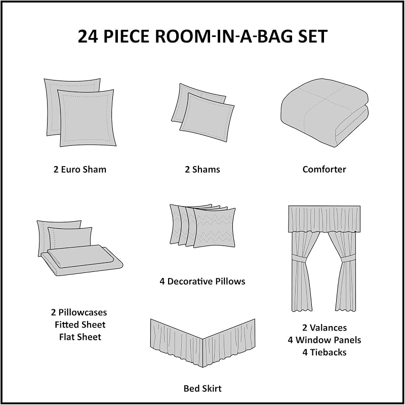 Madison Park Essentials Room in a Bag Faux Silk Comforter Set - Luxe Diamond Tufting All Season Bedding, Matching Curtains, Decorative Pillows, Taupe King(104"x92") 24 Piece image 6