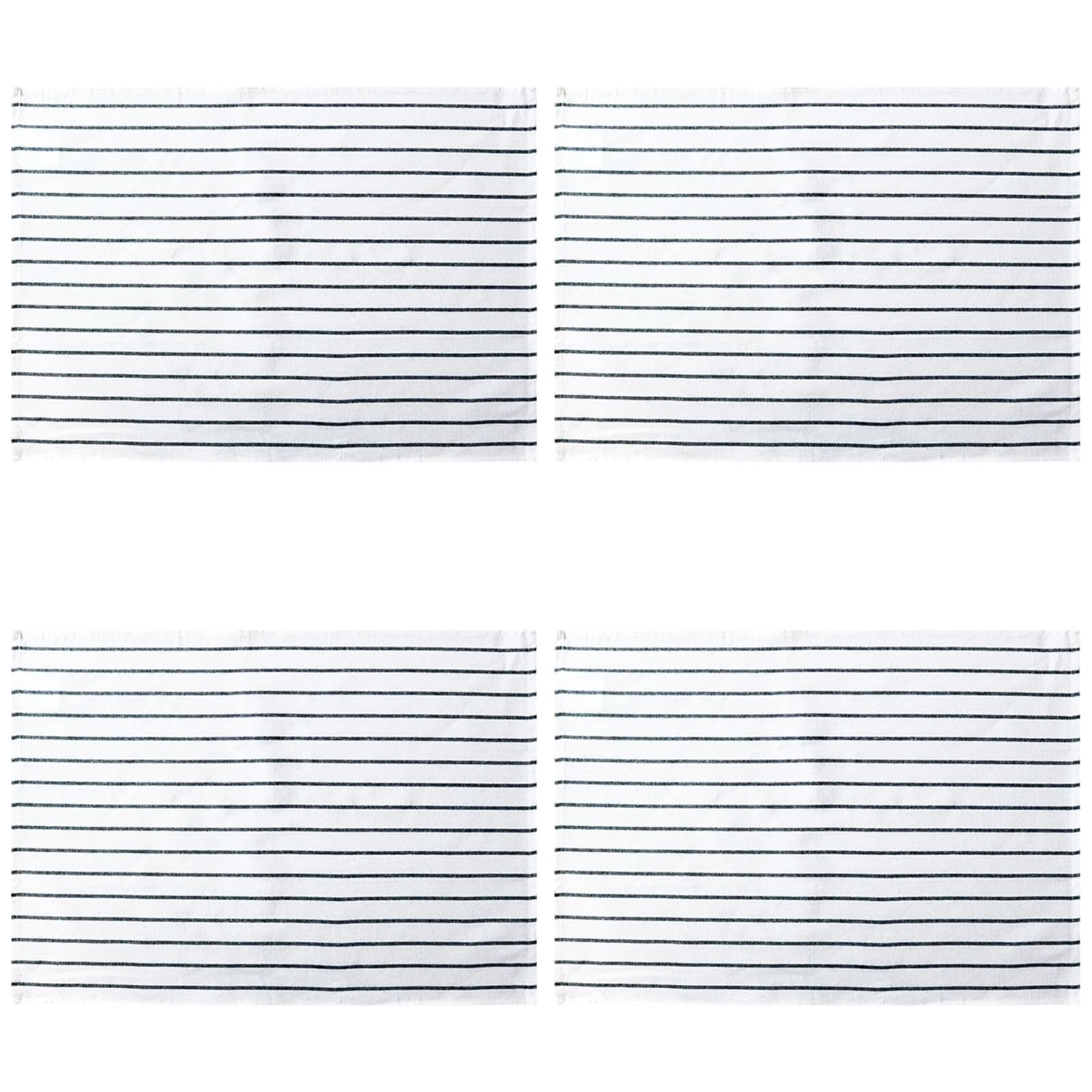 Lot de 4 torchons de Cuisine à Rayures, en Coton Pur, Noir et Blanc, Tissage Teint en Fil Absorbant, pour sécher la Vaisselle, Cuisiner, Nettoyer, Cadeau Pratique pour la Maison