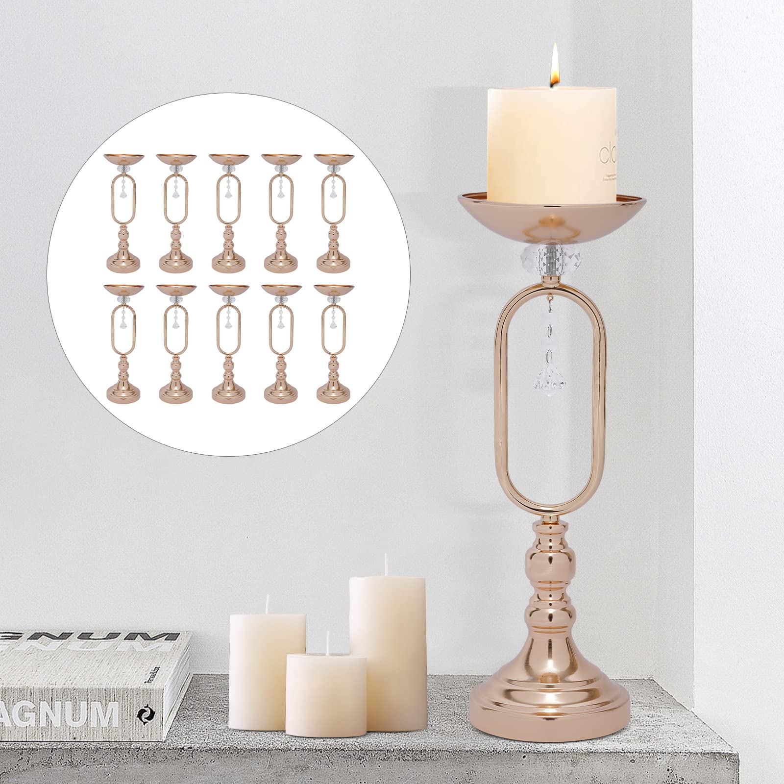 Jarrón de metal, decoración de mesa de boda, decoración de salón, construcción de hierro resistente, elegante jarrón de flores, cuerpo de botella ancho para ocasiones especiales, fácil de montar
