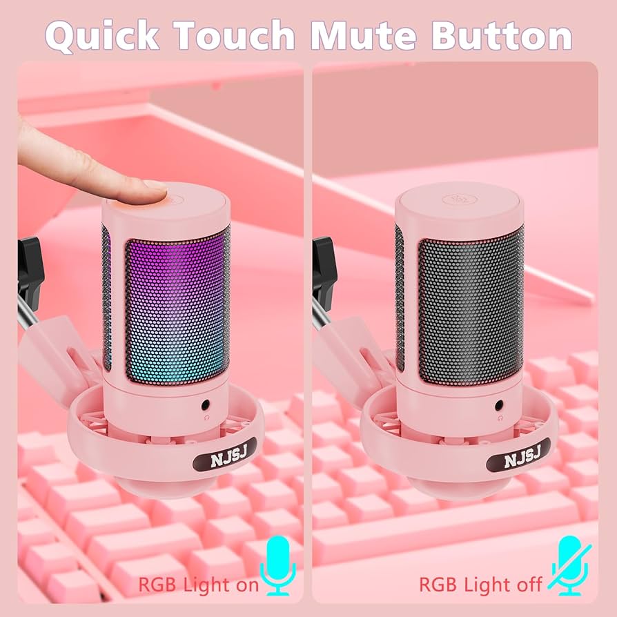 Amazon.co.jp: NJSJ USBゲーミングマイクキット PC用 RGBコンデンサー