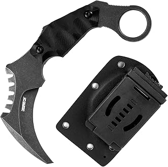 Dispatch Tactical Fixed Blade Knife, 5cr15mov Steel Blade G10 Handle, Full Tang Double Edged Sharp Claw Knife, EDC Utility Knives for Outdoor Survival Hiking Camping with Kydex Sheath