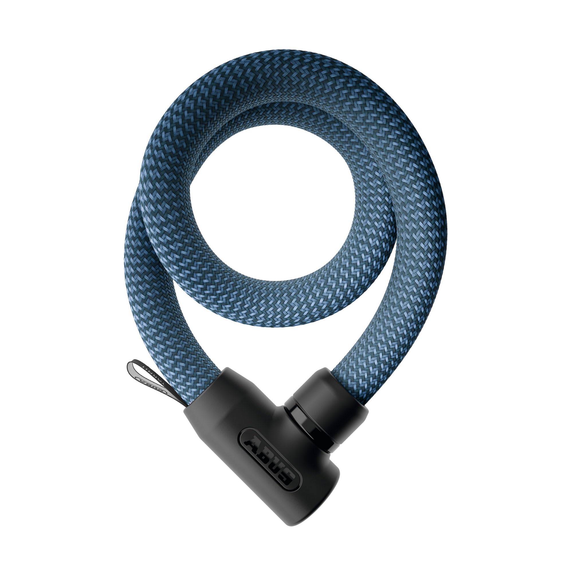 ABUS Candado de cadena YARNIT 4004K, longitud 110 cm, azul | Candado para bici con tejido, cilindro anti-ganzúa, cierre automático, protege el barniz