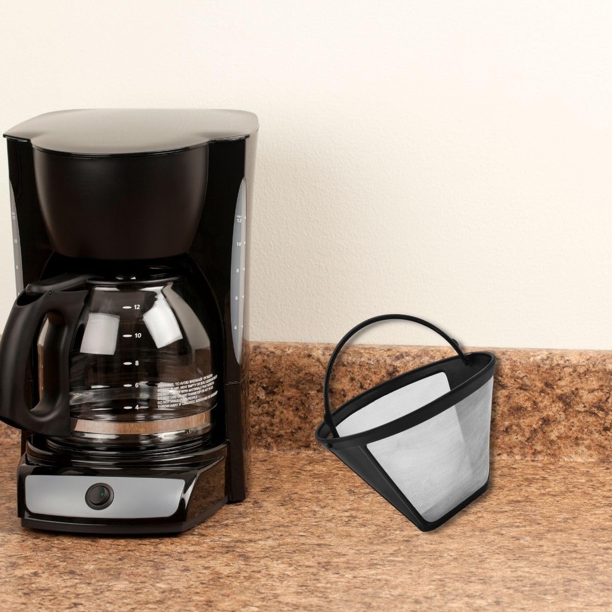 Philips Filterkaffeemaschine – 1.2-Liter-Thermoskanne & Fackelmann Silberton Dauerkaffeefilter Nr. 4, Permanent Filter aus Edelstahlgewebe