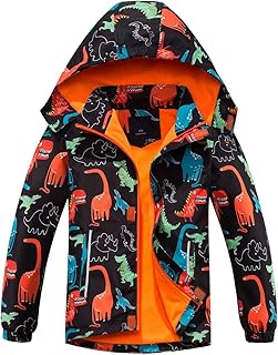 Daysskk Rain Jacket Lined Children's Boys Softshell Jacket Boys Waterproof Hiking Jacket Outdoor Jacket Boys Windproof 110-150