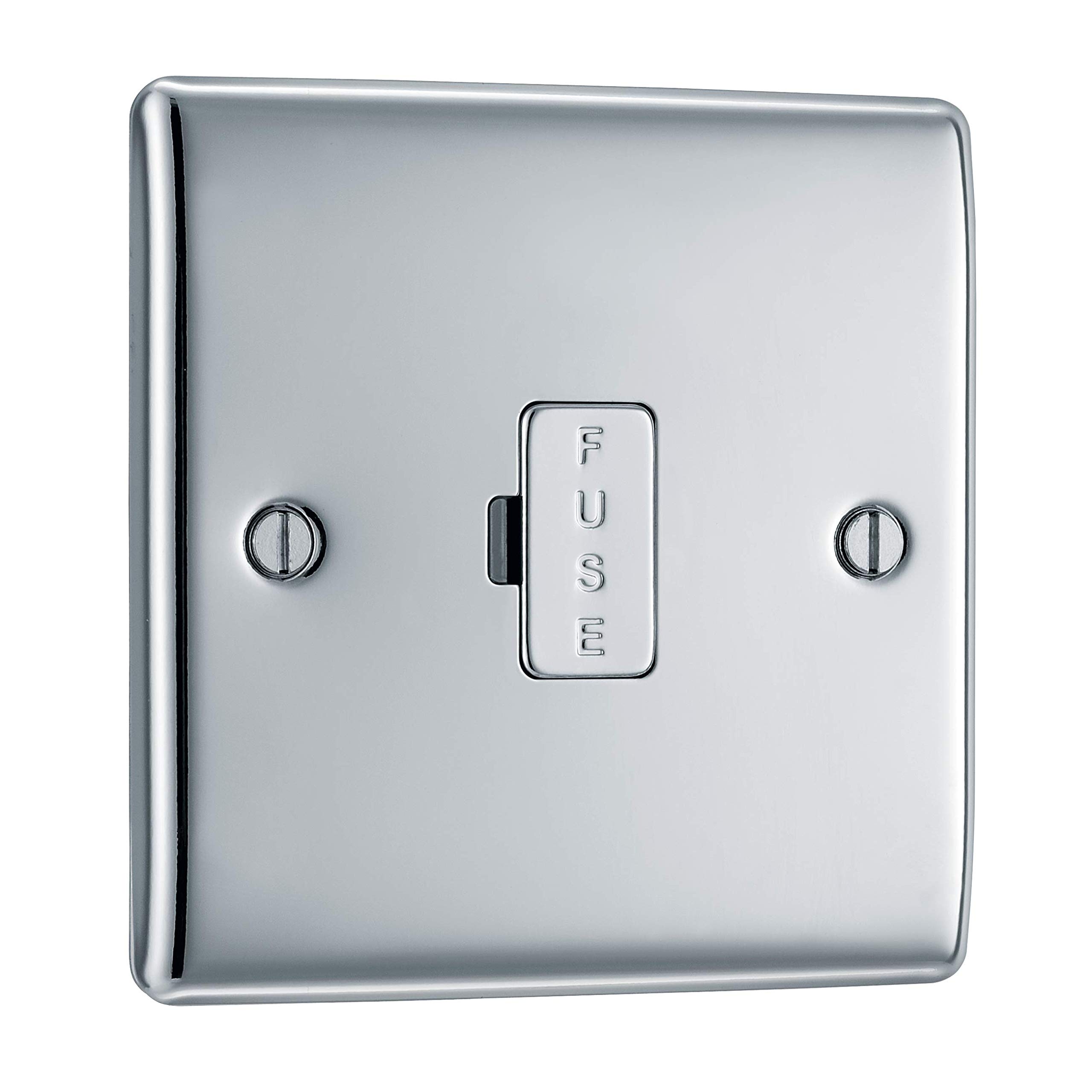 British General BG Electrical Unswitched Fused Connection Unit, Polished Chrome, 13 Amp