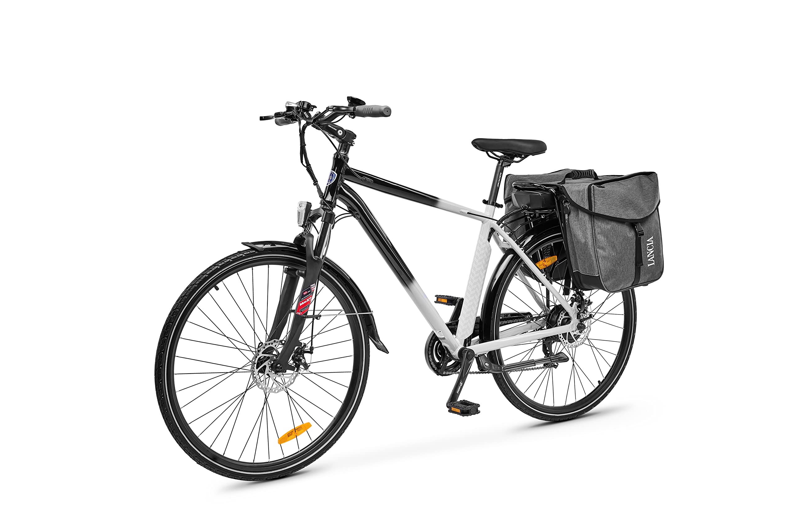Lancia Estro, Bicicletta Elettrica, Pedalata Assistita, Ruote 27", Fino a 70 km di Autonomia, Motore 250W, Batteria 374Wh, Freni a Disco, Cambio Shimano 7 rapporti