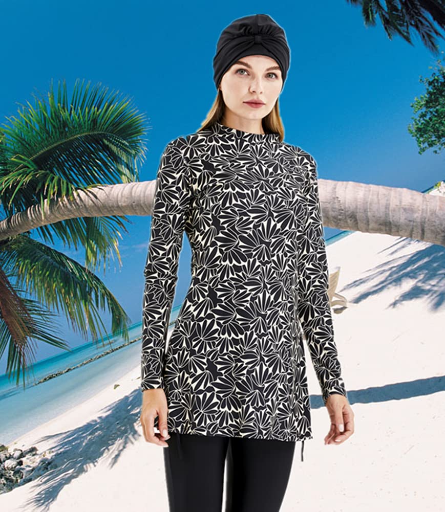 Costumi da Bagno Musulmani per Le Donne Costume Intero Islamico Burkini Modest Costume da Bagno a Maniche Lunghe Sportivo