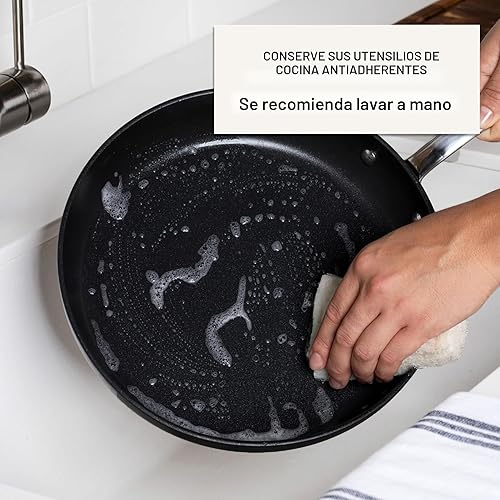 Vista 8 de All-Clad HA1 Juego de Ollas y Sartenes Antiadherentes de Anodizado Duro, Juegos de Utensilios de Cocina Antiadherentes, Apto para Horno y Asador