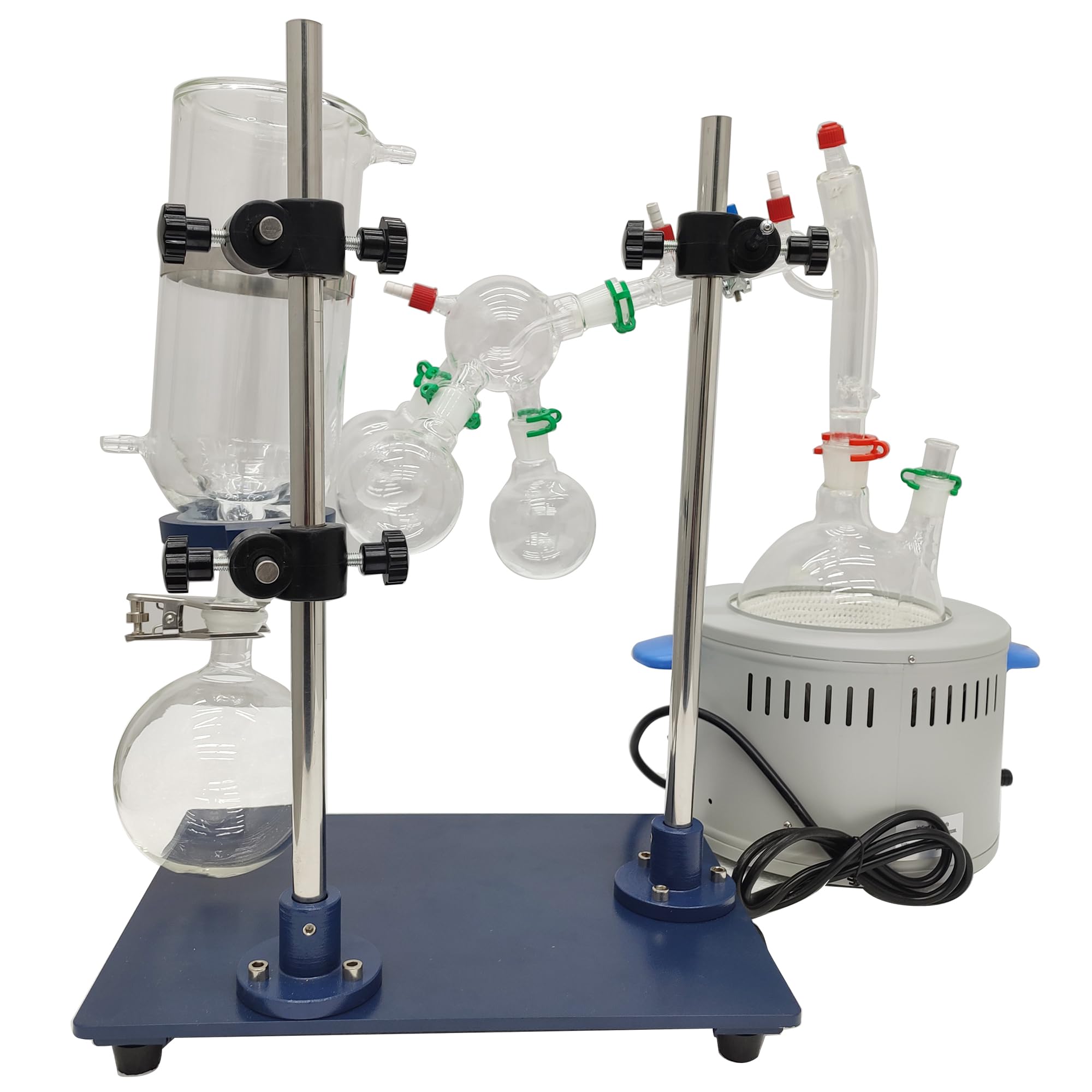 HQHAOTWU Short-Range Molecular Distillation Apparatus 2L Distillation Apparatus Lab Glassware Distillation Set LED Display PID Temperature Control for Lab Thermal Separation Process 110V