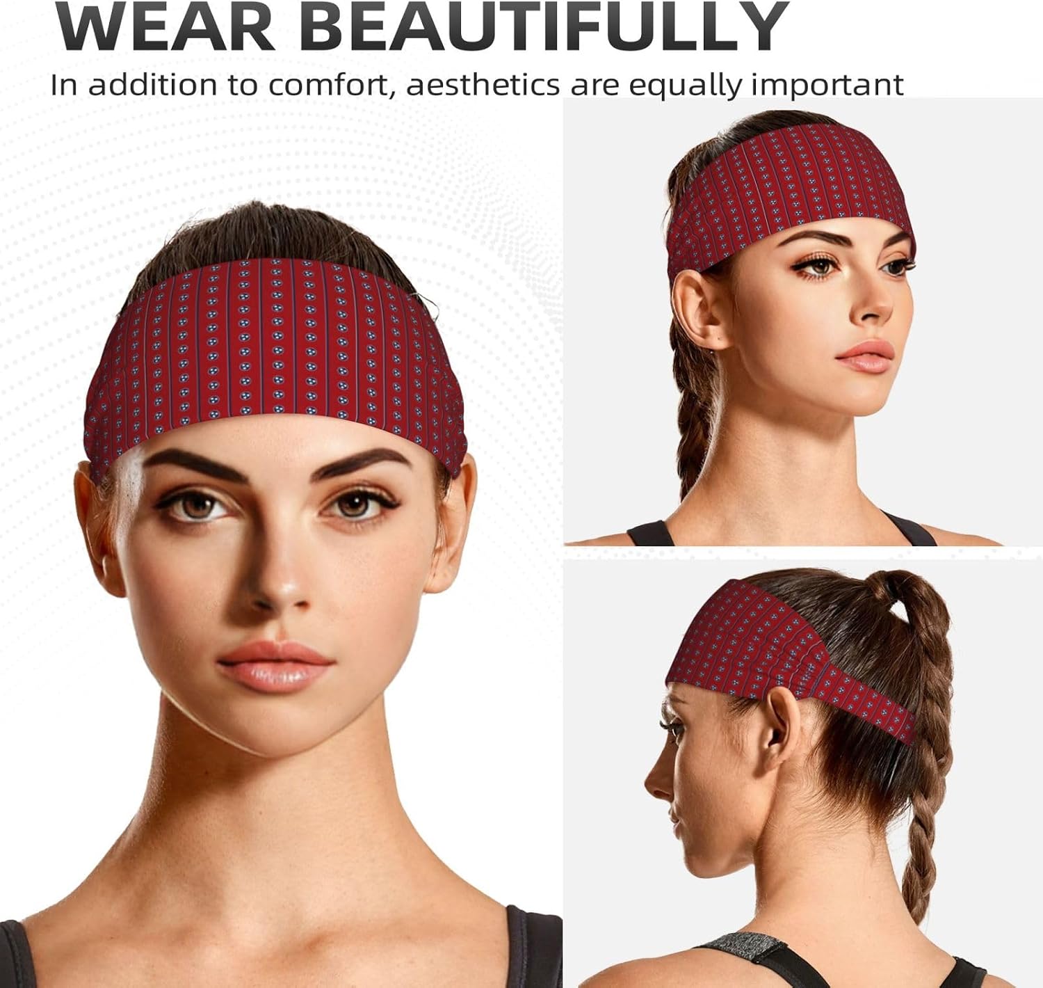 Tennessee Flag Print Elastic Headband Breathable Workout Hair Band Running Cycling Outdoor Activities