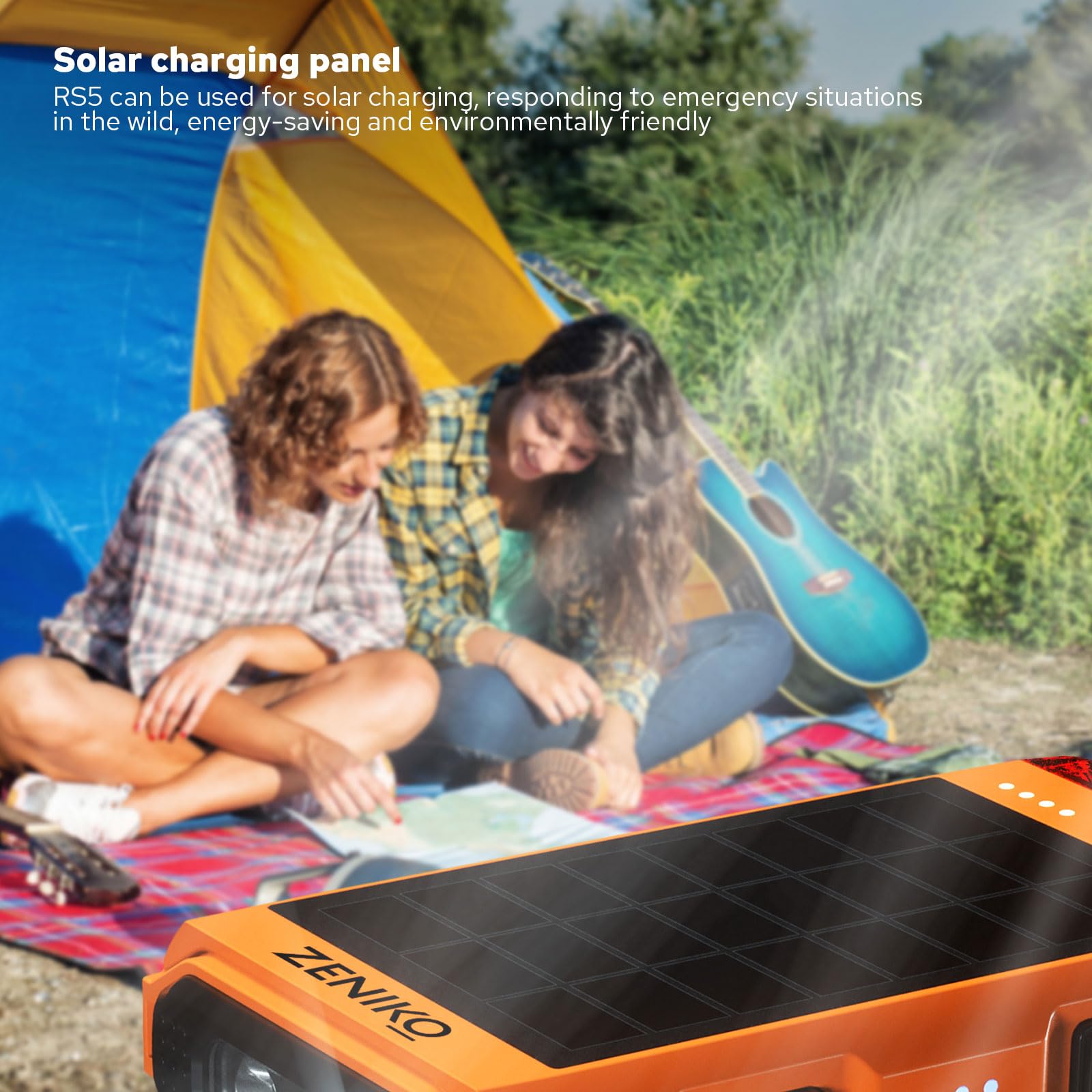 ZENIKO RS5 SOS Distress Strobe Light - Solar & USB-C, IP65, 6.5km Visibility, Power Bank