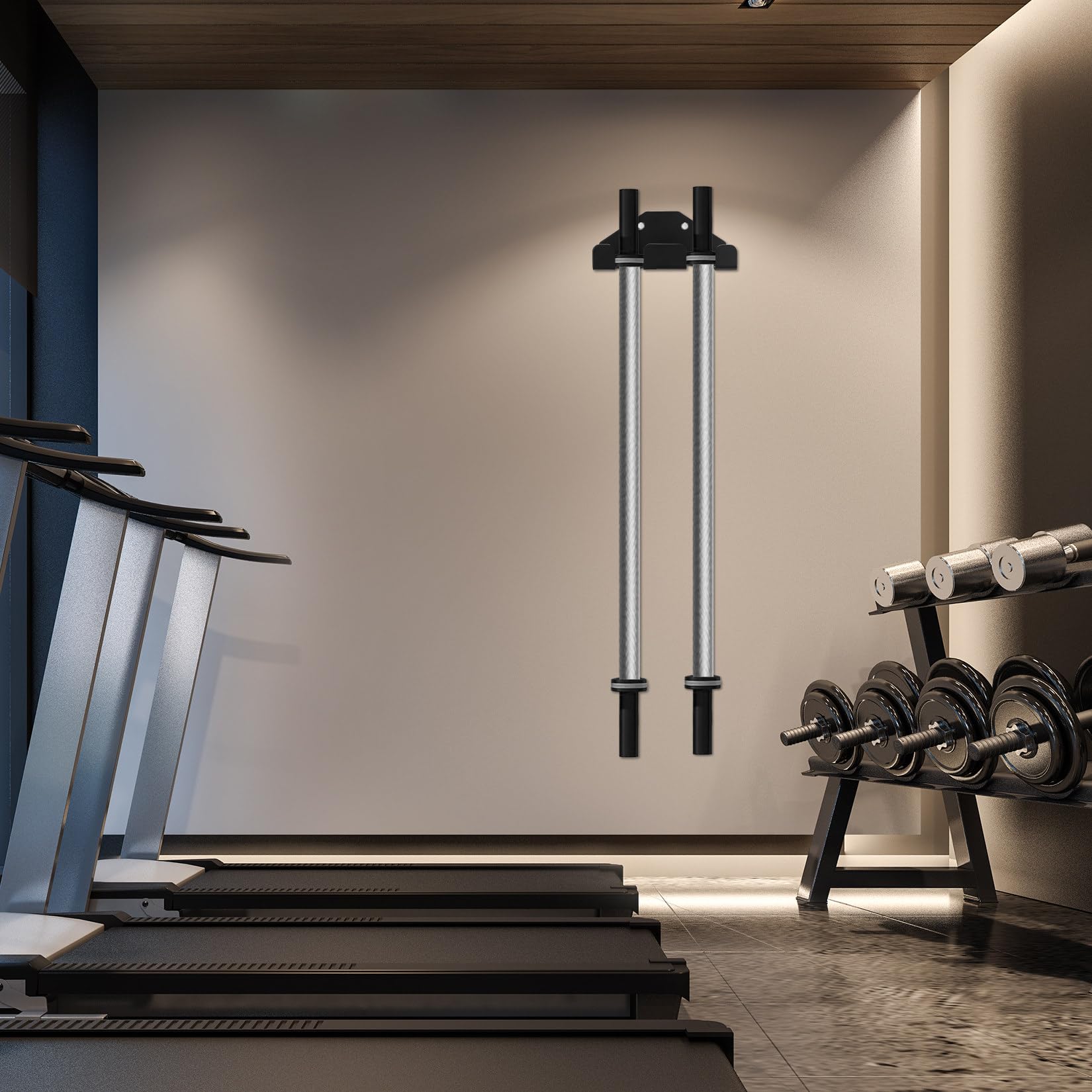 Do uchwytu na sztangę olimpijską, pionowy ścienny stojak do przechowywania sztangi wsporniki haki do domowego sprzętu fitness garażu siłowni akcesoria wiszące przechowywanie