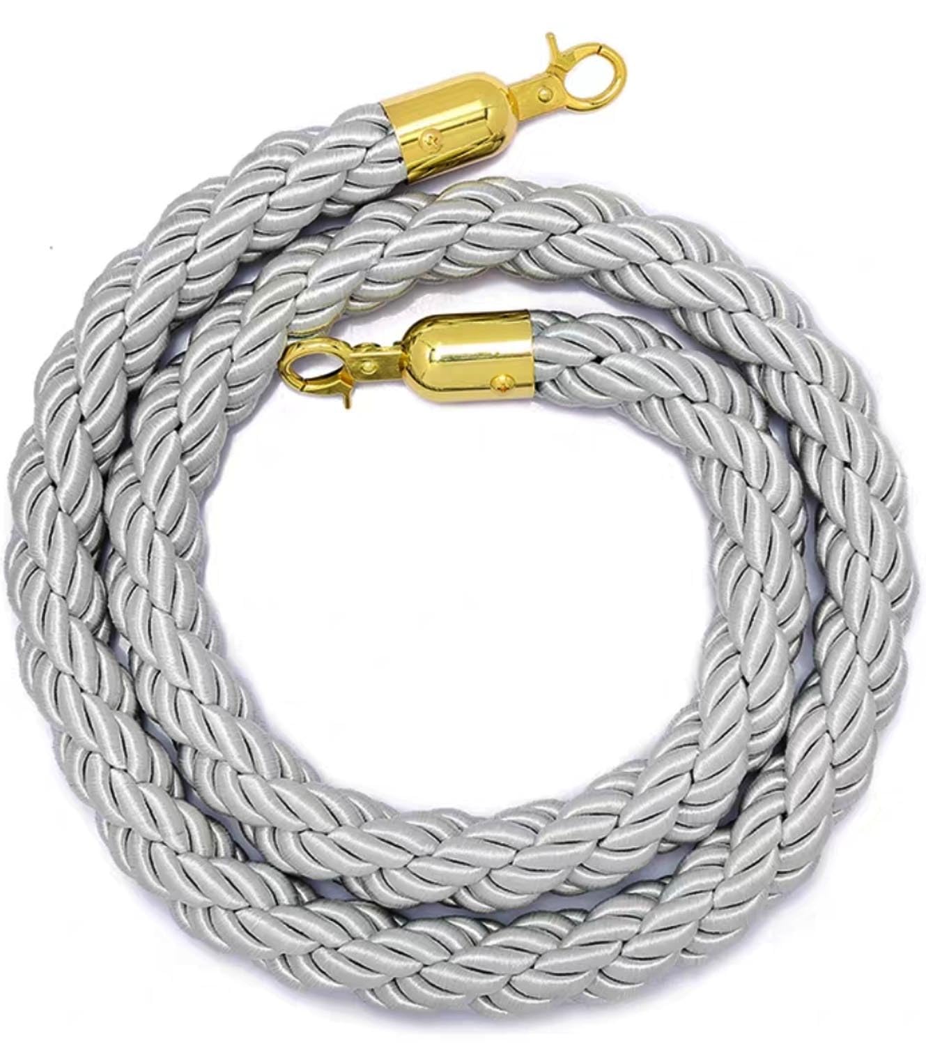 Barrière de contrôle de la foule rouge haut de gamme à cordage tressé et crochet doré