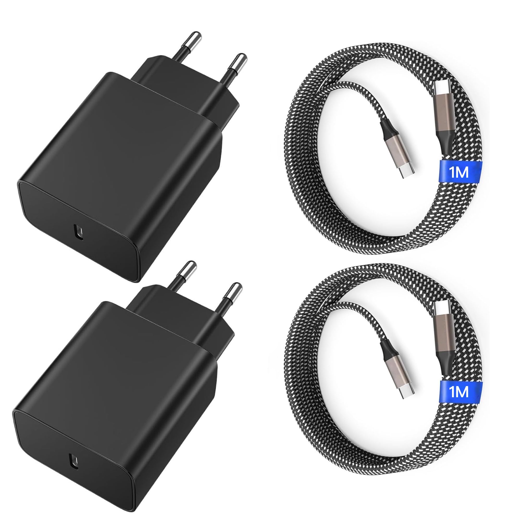 45W USB C Ladegerät, USB C Ladekabel, 2er Pack Schnellladegerät mit 2M ladekabel, Super Fast Charger für Samsung Galaxy S25 S24 S23 S22 S21 Ultra/Note