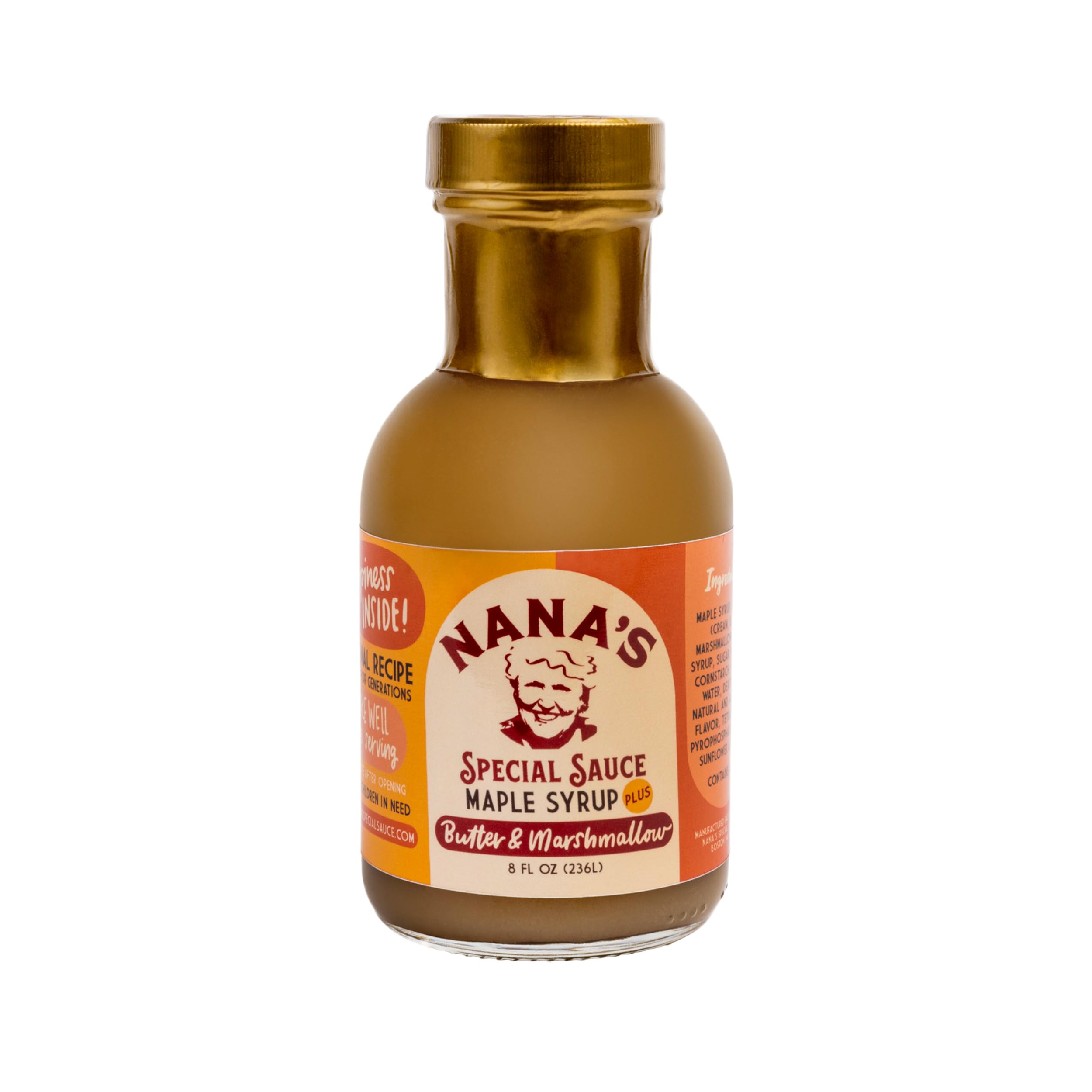 Nana’s Special Sauce - Pure Maple Syrup with Real Butter & Marshmallow - Delicious Breakfast Syrup for Pancakes, Waffles, French Toast, and Ice Cream (8 fl oz)