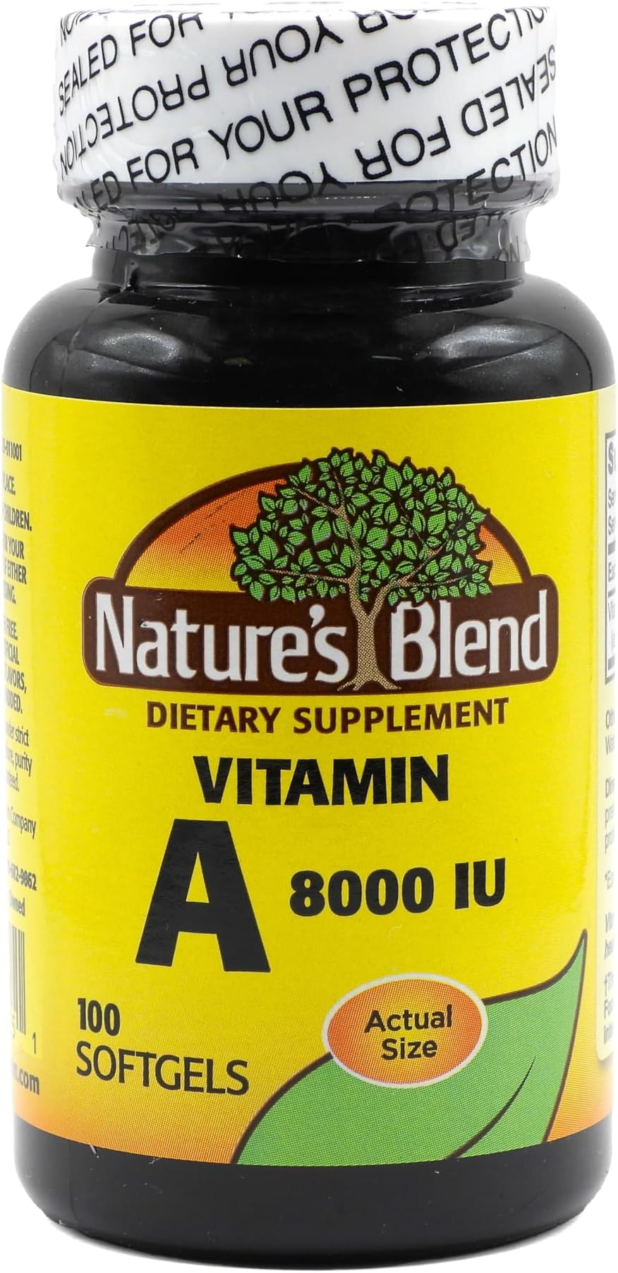 Nature's Blend Vitamin A 8000 IU - 100 Softgels - Supports Eye Health, Immune Function for Vision Support