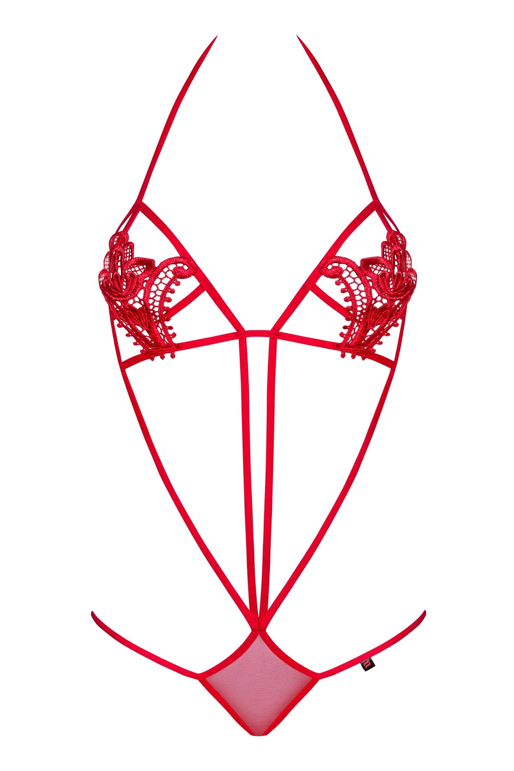 Body Luiza Teddy Red Obsessive extensible à décolleté plongeant - 5
