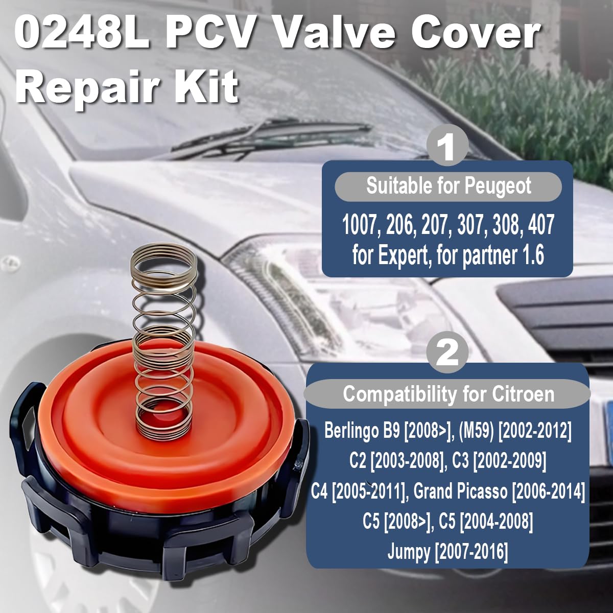 K Di Riparazione Coperchio Valvola PCV Motore Auto Con Membrana Per Peugeot 206 307 1007 Croen C2 C3 Xsara 98-19 0361.N4 9645371180 390247 - 5