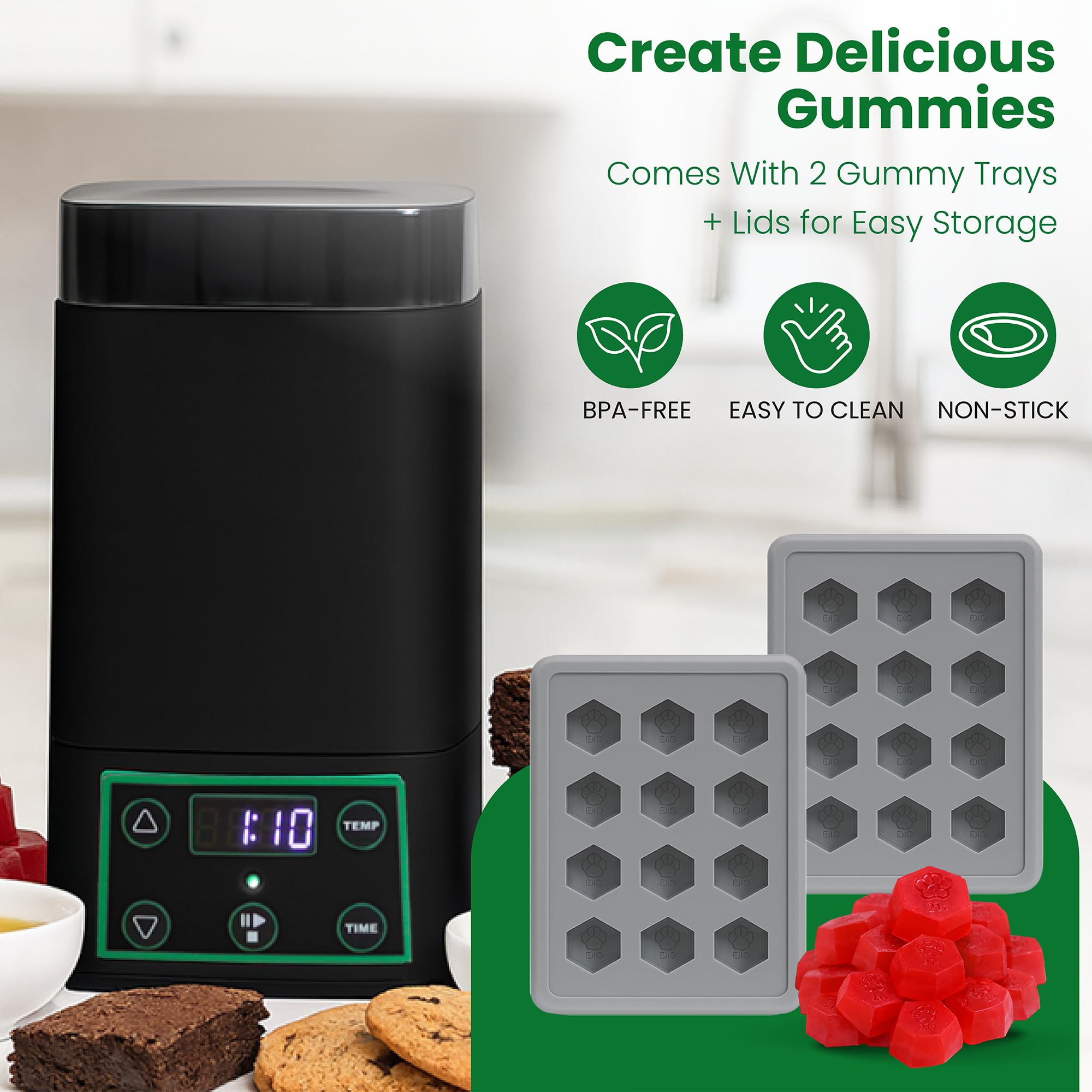 Décarboxylateur et infuseur, machine à beurre, machine à infuser à huile, machine à gomme, facile à utiliser, comprend un livre électronique de recettes et 2 plateaux gommeux