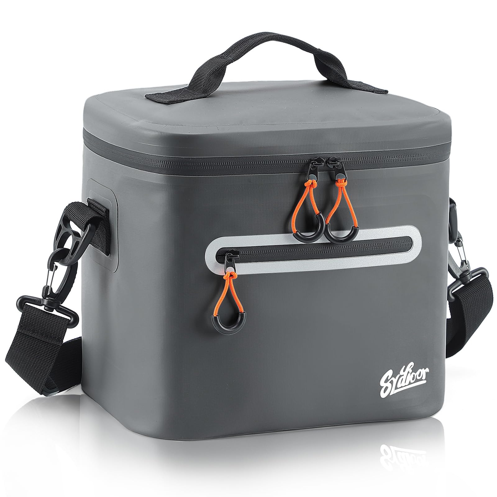 Sydioor 14L Kühltasche Isoliert – Tragbare Kühltasche Wasserdicht & Auslaufsicher, Thermo-Lunchtasche für Camping, Picknick, Strand, Grillen, Dunkelgrau