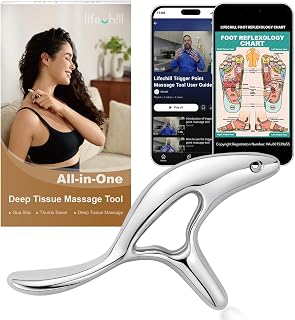 Lifechill Trigger Point Massage Tool: Deep Tissue Gua Sha Scraper for Full Body Pain Relief, Thumb-Saver Acupressure - FSA/HSA Eligible