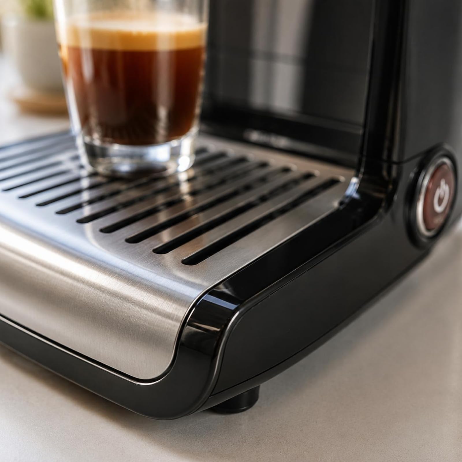 Cafetera Eléctrica Espresso Cápsulas Máquina Café Monodosis Compacta con Bandeja Recogegotas Extraíble Uso con Botón Único y Limpieza Sencilla Adecuada para Hogar y Oficina