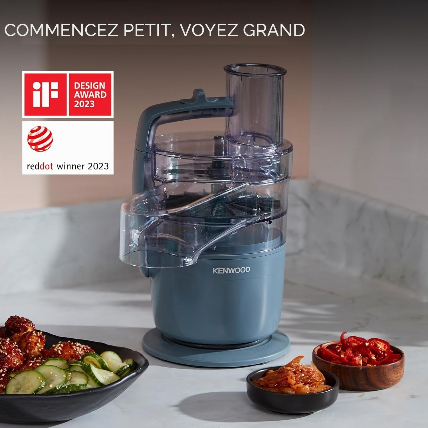 Kenwood FDP22.130GY FP KW FP1+DP INT Robot de cuisine 650 W bleu
