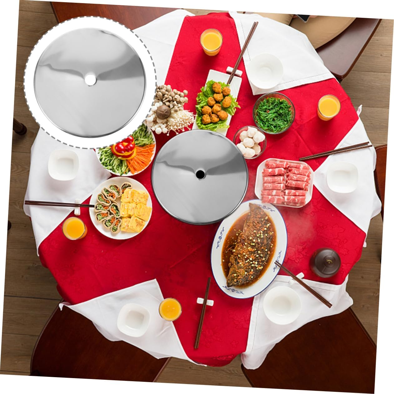 Induction Cooker Sinking Cover Stainless Steel Hot Pot Table Lid for Kitchen Use Compatible Induction and Electric Stoves Easy to Clean Practical Repair