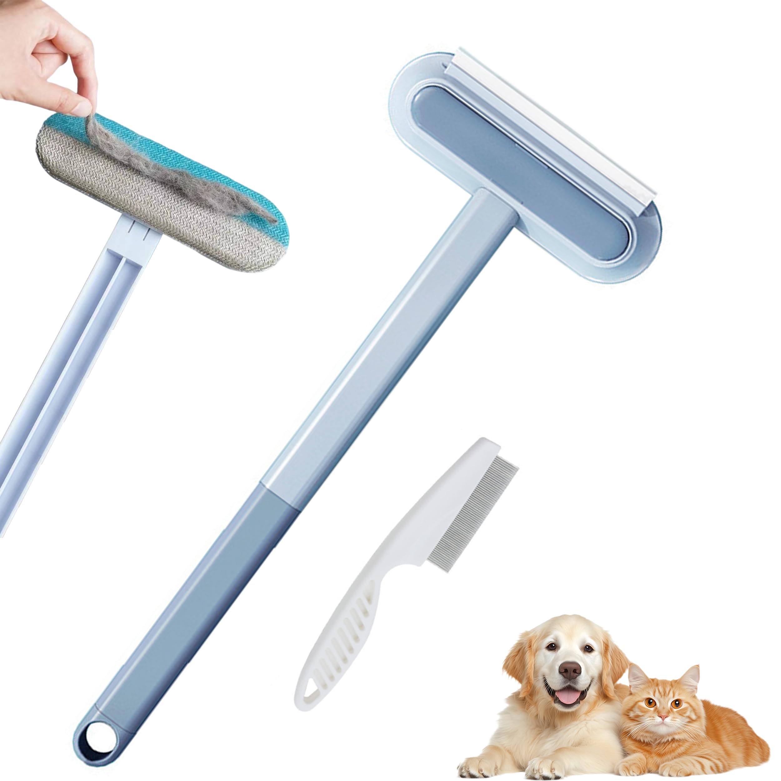 Roshoitle Cat Dog Hair Remover, Reusable Cleaning Brush, Portable Carpet Scraper, Excellent Rake Brush for Furniture, So