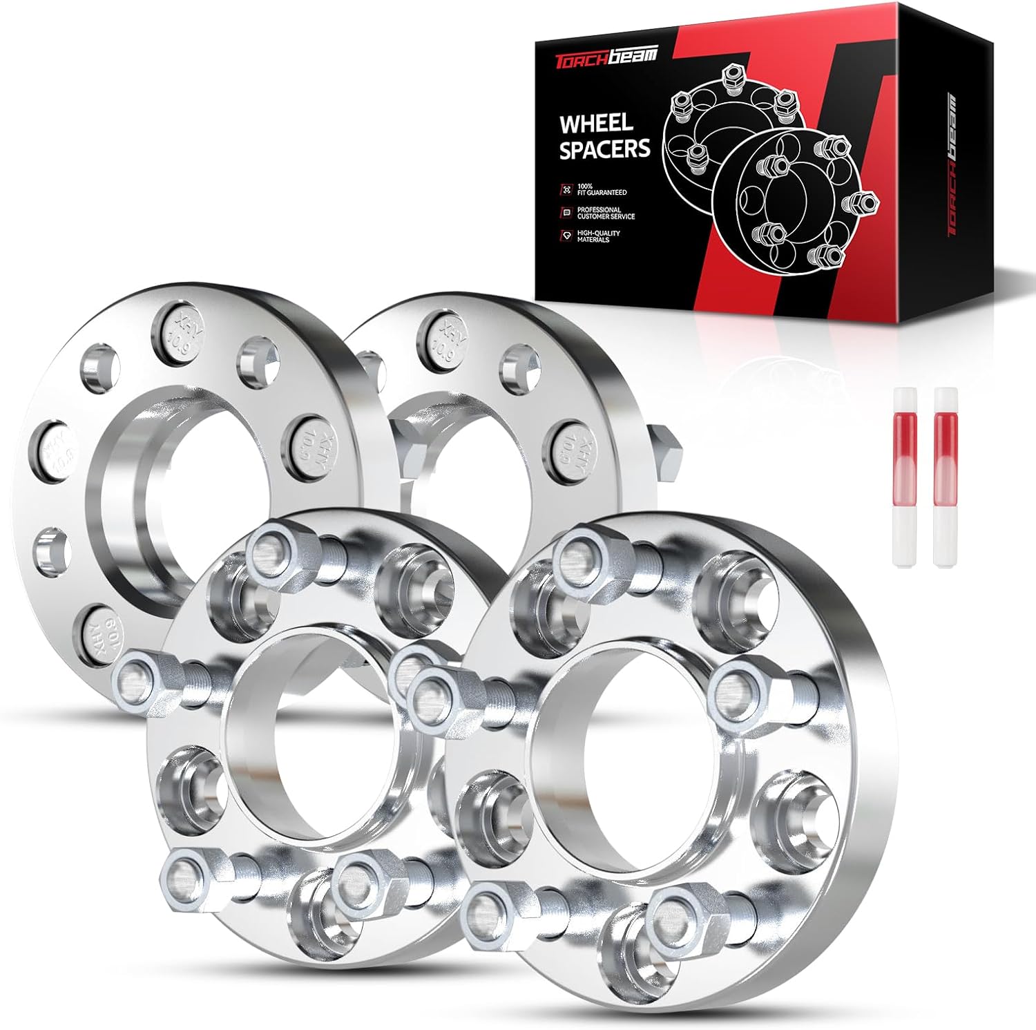 Torchbeam 5x4.5 Wheel spacers 1 inch for 300, Challenger, Charger, Magnum, GT, 5×114.3mm Wheel Adapters 5 Lug M14x1.5 for 71.5mm Hub Bore
