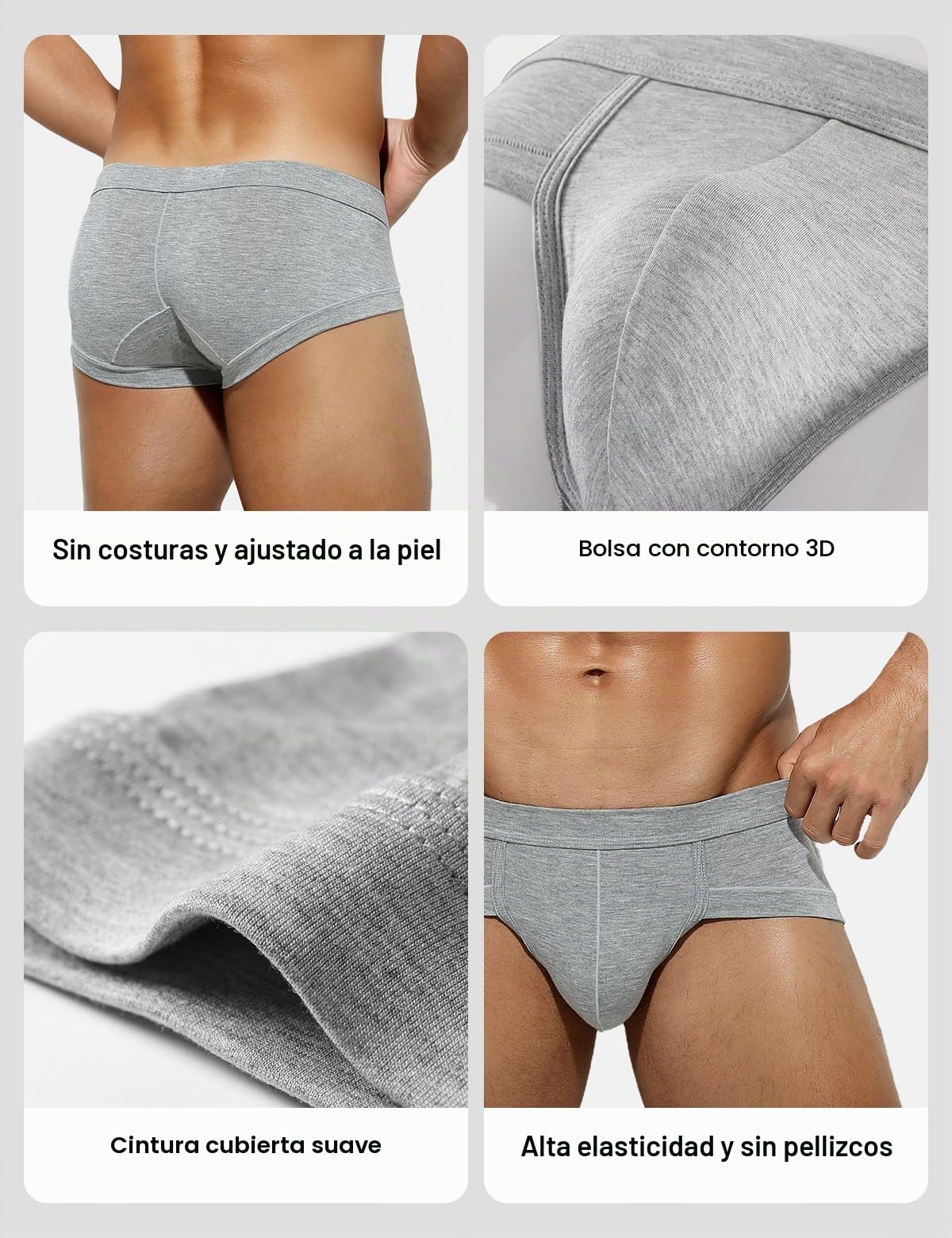 Casey Kevin Slips Hombre 6 Piezas, Modal Calzoncillos Hombre Slip Briefs Microfibra Modal Ropa Interior Bóxers