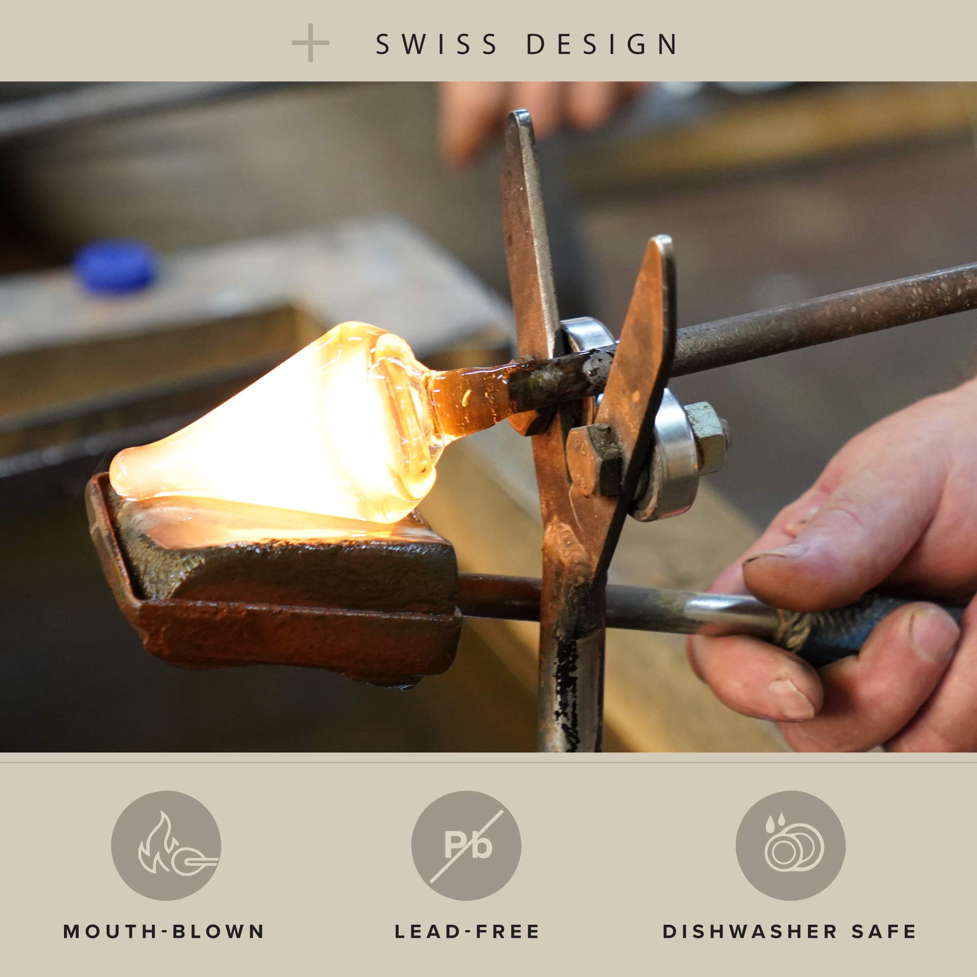 Grassl Carafe Water and Wine Decanter, Hand-Blown Crystal Wine-Aerating Decanter, Set of 2