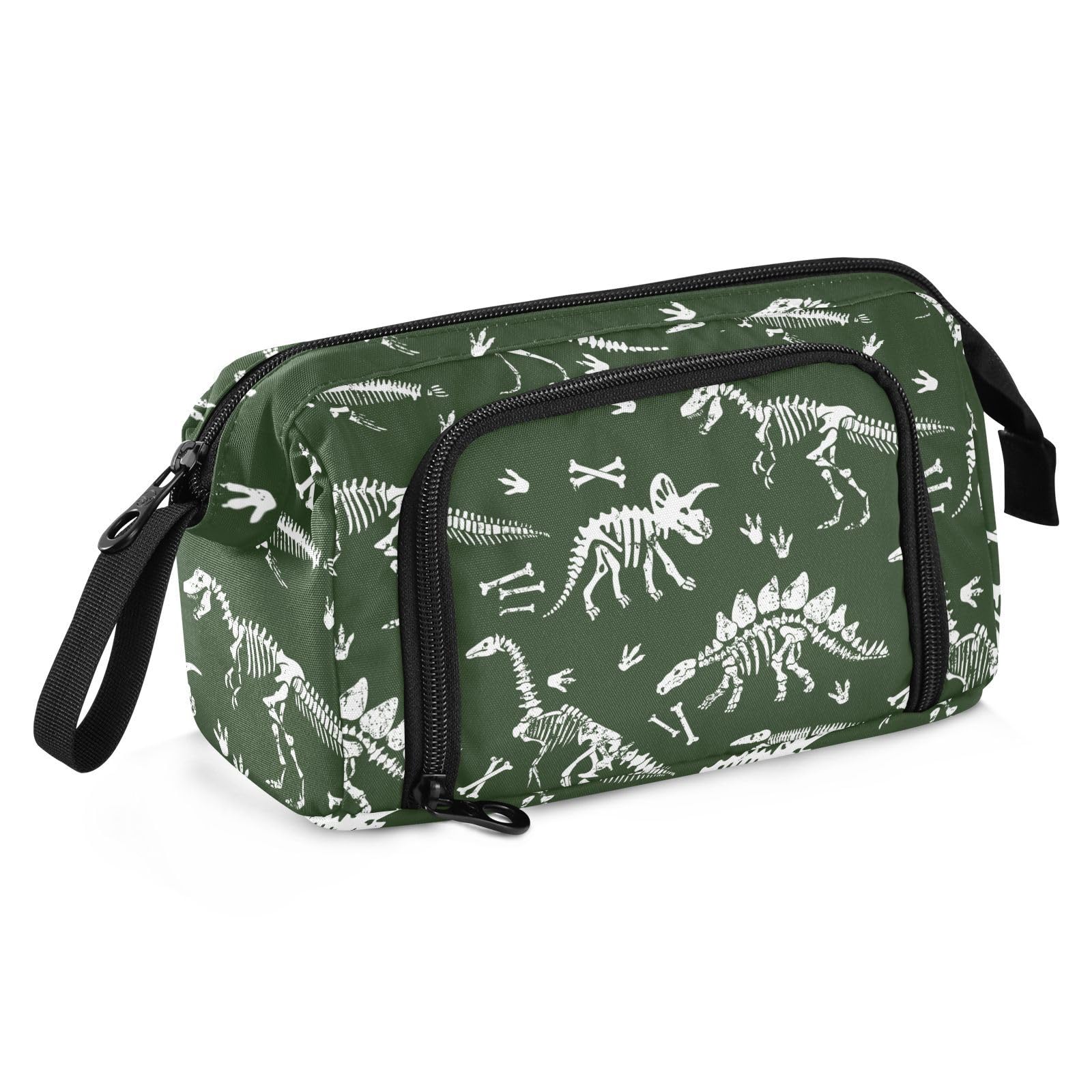 Dinosaur Skeleton Big Capacity Pencil Pen Case Large Pencil Pouch